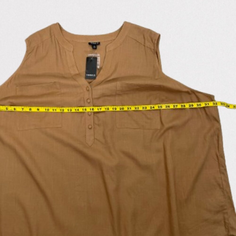 Torrid NEW Harper Linen Blend Pullover Tank Size 5X Light Caramel Color - Picture 8 of 10